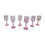Lot 6 verres  pied cristal d'arques cisel