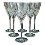 Lot de 6 verres  pied en cristal taill  cassandra  de cristal d arques,
