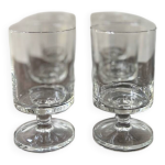 Lot de 6 verres  pied luminarc transparent vintage annes 70
