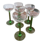 Lot de 6 verres  pied vin blanc d'alsace