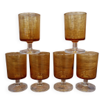 Lot 6 verres à vin blanc ambrés luminarc france 70's Lot 6 verres à vin blanc ambrés luminarc france 70's