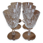 Lot de 6 verres à vin blanc arlequin en verre de cristal de reims 1950 Lot de 6 verres à vin blanc arlequin en verre de cristal de reims 1950