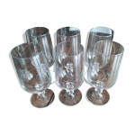 Lot de 6 verres  vin hauts de dgustation pied hexagonal