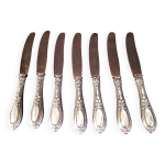 Lot de 7 anciens couteaux  fromage marque solingen, en argent vm800 et vermeil