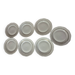 Lot 7 assiettes  dessert en porcelaine fine dorures sfp socit franaise