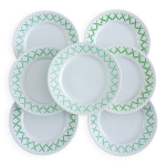 Lot de 7 assiettes plates badonviller, dcor treillage