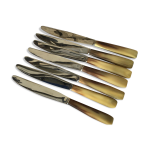 Lot 7 couteaux a fruits ou entremet en corne vache apolonox