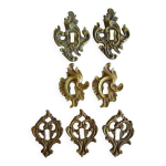 Lot de 7 entres de serrure en bronze, pour meubles anciens