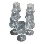Lot de 7 grands verres a vin luminarc france en verre transparent sur pied