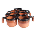 Lot de 7 tasses  caf en terre cuite