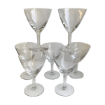 Lot de 7 verres  vin gravs modle toile annes 50
