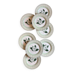 Lot de 8 assiettes plates cam�lia - en porcelaine anglaise