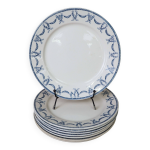 Lot de 8 assiettes plates terre de fer  les termes  sarreguemines et digoin