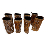 Lot de 8 chopes en cramique maille