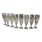 Lot de 8 fltes  champagne
