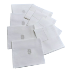 Lot de 8 nappes damassées satin, 19ème, monogrammées bg Lot de 8 nappes damassées satin, 19ème, monogrammées bg