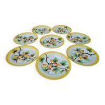 Lot de 8 petites assiettes en barbotine fruits orchies moulin des loups Lot de 8 petites assiettes en barbotine fruits orchies moulin des loups