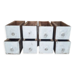 Lot de 8 tiroirs d'atelier avec poignées en bronze Lot de 8 tiroirs d'atelier avec poignées en bronze