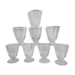 Lot de 8 verres  digestif en cristal gravs annes 30