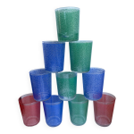 Lot de 8 verres à eau colorés années 70 Lot de 8 verres à eau colorés années 70