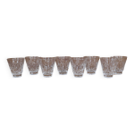 Lot de 8 verres  liqueur arlequin en verre de cristal de reims 1950