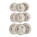 Lot de 9 assiettes anciennes en porcelaine de sarreguemines, xixe sicle, s