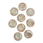 Lot de 9 tasses à thé ou café et le pot à lait en porcelaine fine anglaise - royal albert Lot de 9 tasses à thé ou café et le pot à lait en porcelaine fine anglaise - royal albert