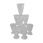 Lot de 9 verres  vin en cristal grav annes 30