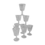 Lot de 9 verres  vin en cristallin grav annes 60