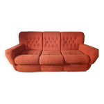 Lot canap et fauteuils orange seventies