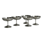 Lot de coupelles sur pied en inox style letang remy