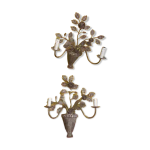 Lot de deux appliques murales en fer forg