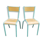Lot de deux chaises d'cole