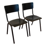 Lot de deux chaises d colier noires