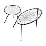 Lot de deux chaises avec si�ge toile d'araign�e par hoffer, france 1958