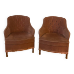 Lot de deux fauteuils crapaud