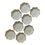 Lot de huit petites assiettes  pain en porcelaine blanche de limoges
