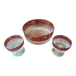 Lot saladier et ses 2 coupes cristal Lot saladier et ses 2 coupes cristal