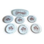 Lot service  poisson gien - vintage 1980