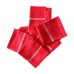 Lot de six serviettes de table en coton / lin vintage dimension : hauteur - 52cm - largeur - 48cm -