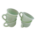 Lot de tasses en opaline verte