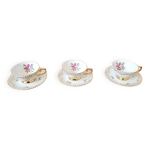 Lot tasses et soucoupes porcelaine