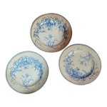 Lot de trois assiettes en porcelaine anglaise hb