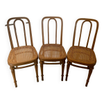 Lot de trois chaises cannes jacob &josef kohn