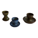 Lot de trois coquetiers grs