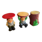 Lot de trois tabourets gnomes, kartell, starck