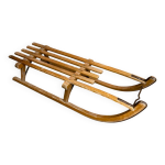 Luge ancienne davos en bois & lames metal sport hiver vintage