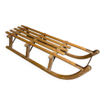 Luge ancienne davos en bois & lames metal sport hiver vintage