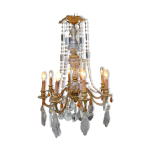 Lustre 19 me bronze et cristal