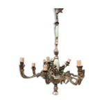Lustre aux 3 angelots en bronze et albtre